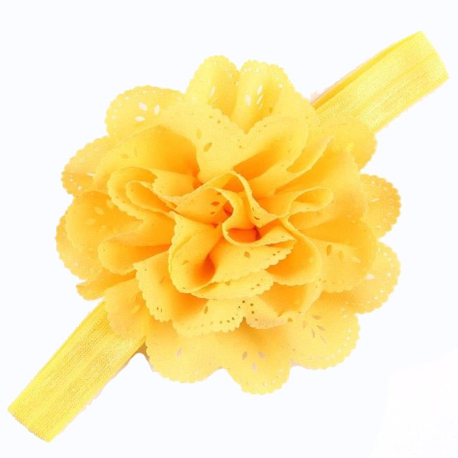 Bellazaara Eyelet Flower Yellow Headband
