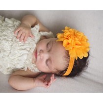 "BELLAZAARA Baby Girl  Orange Lotus Chiffon  Flower elastic   Hairband "