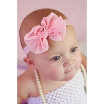 Bellazaara Baby Girls Newborn  Light Pink Chiffon Bowknot Headbands Hairband