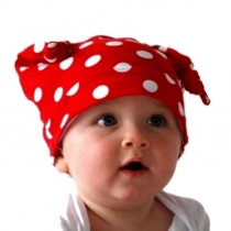  Bellazara Baby Kid Unisex Red Polka Dotted  Long Ears Knotted Baby Hat Beanie Infant Cap