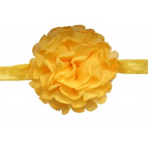 Bellazaara Yellow Chiffon Ruffled Flowers with Burned Edges Headband