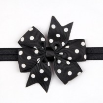  Black and White  Polka Dotted ribbon Bow Headband