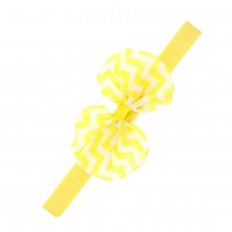 Bellazaara Yellow Chevron Wave Print  Chiffon Bow Headband