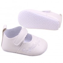 "Bellazaara Baby Girl's  White Dress Shoe  Infant Pink Pre-walker Mary Jane crib Shoe (0-6 Months)"