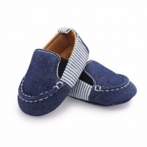 Bellazaara  Boys Girls First Walkers Denim Striped Shoes Infant Baby Shoes 0-6M 