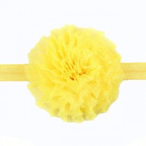 Bellazaara Vintage Baby Girl Yellow Chiffon Shabby Flower Headband 