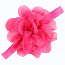 BELLAZAARA Baby Cute Rose  Pink Chiffon lace  flower headbands hair accessories