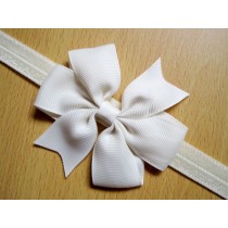 White Satin Ribbon Bow Headband