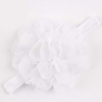 BELLAZAARA Baby Cute   White Rose  Chiffon lace flower headbands hair accessories