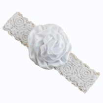 Bellazaara Christening Baby White Lace Flower Headband 