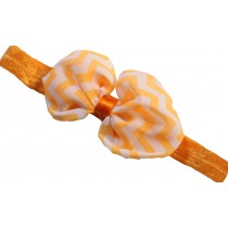 Bellazaara Orange Chevron Wave Print  Chiffon Bow Headband